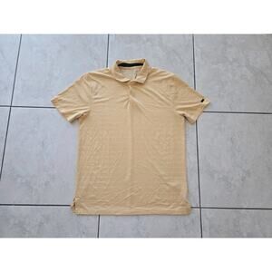 Nike Tiger Woods Collection Golf Polo Shirt Mens Sz M Striped Yellow Dri-FIT